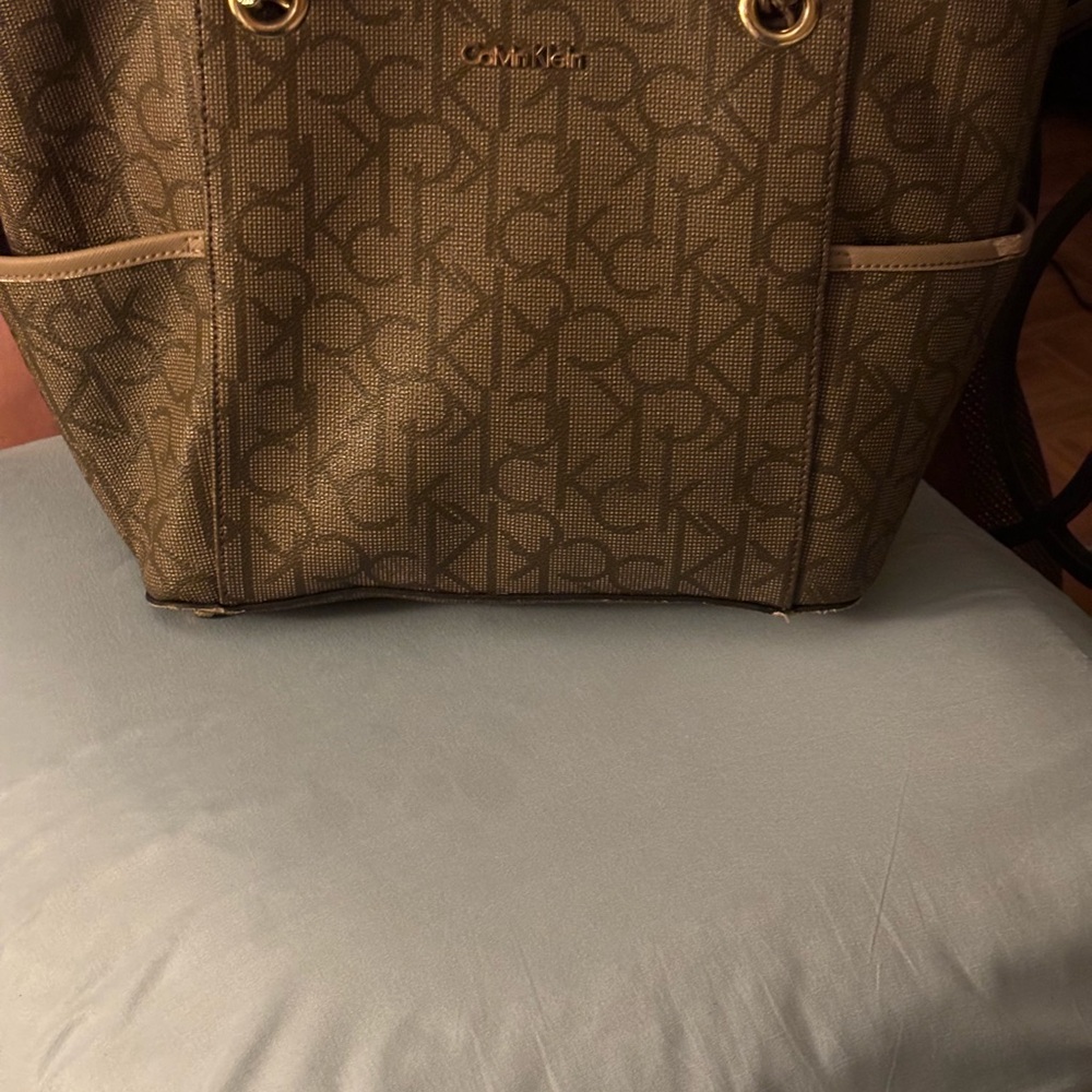 Calvin Klein Olive Monogram Tote